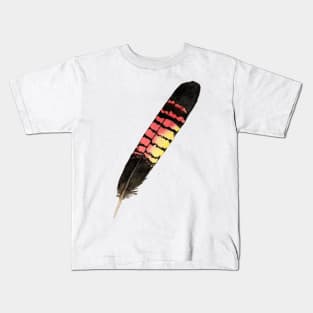 Watercolor Red-tailed cockatoo feathers painting Kids T-Shirt